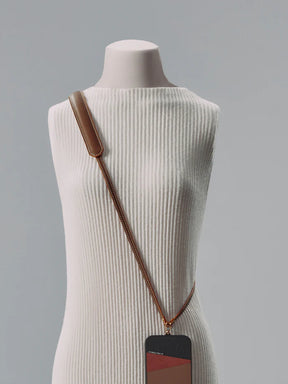 Planeta Microfibre Leather Crossbody Phone Strap, Light Brown | M.Craftsman - Wake Concept Store  