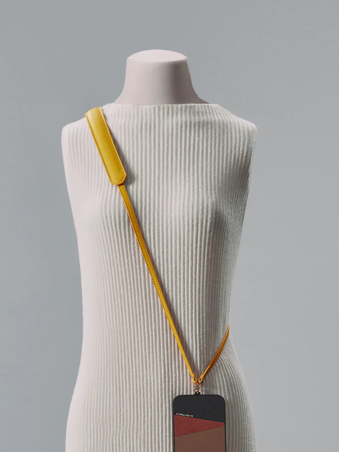 Planeta Microfibre Leather Crossbody Phone Strap, Yellow | M.Craftsman - Wake Concept Store  