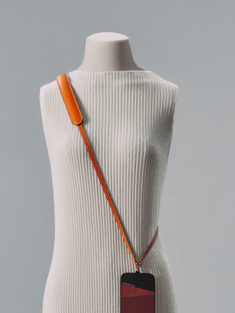 Planeta Genuine Leather Crossbody Phone Strap, Orange | M.Craftsman - Wake Concept Store  