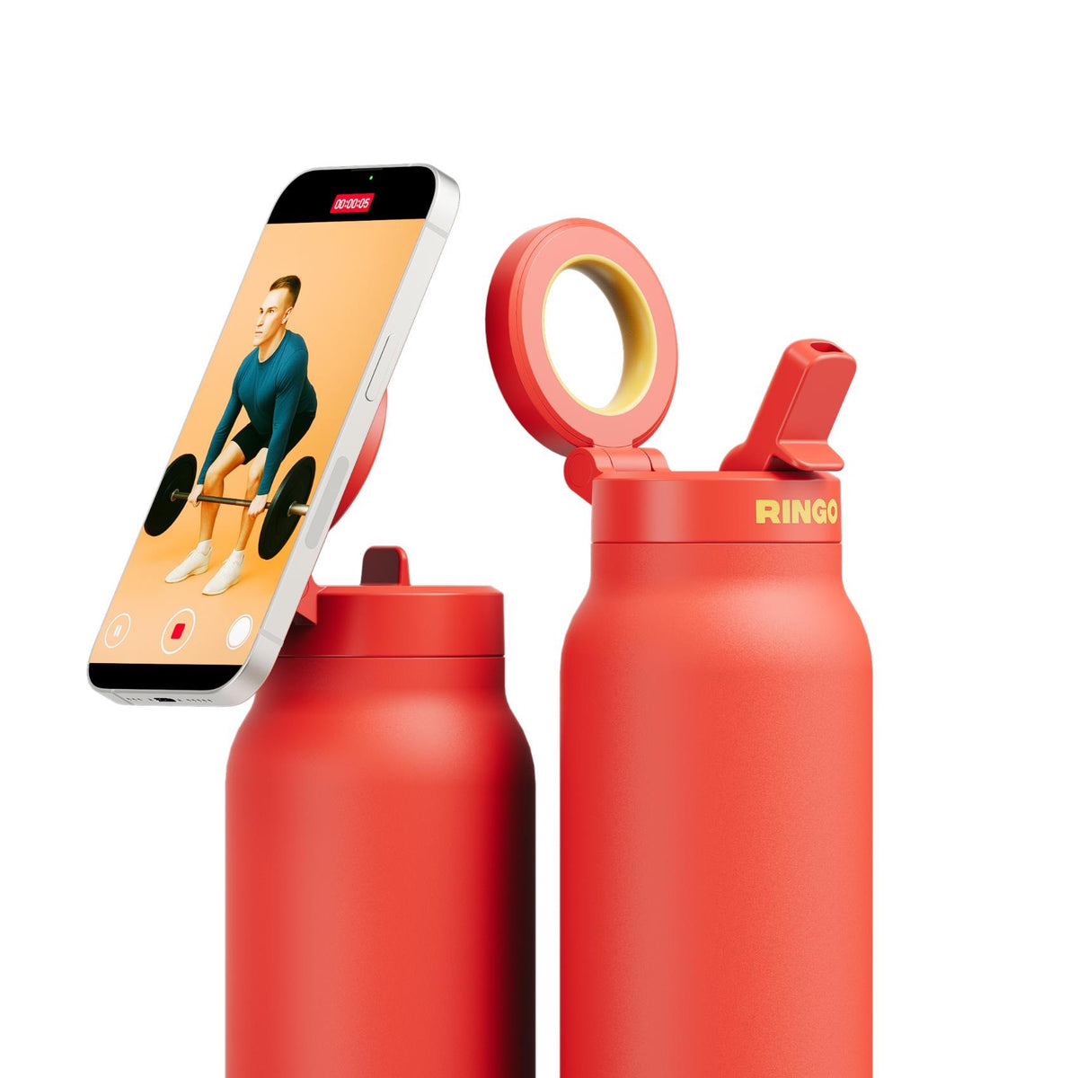 RINGO PRO Magsafe Water Bottle with Sip Lid 24oz, Orange