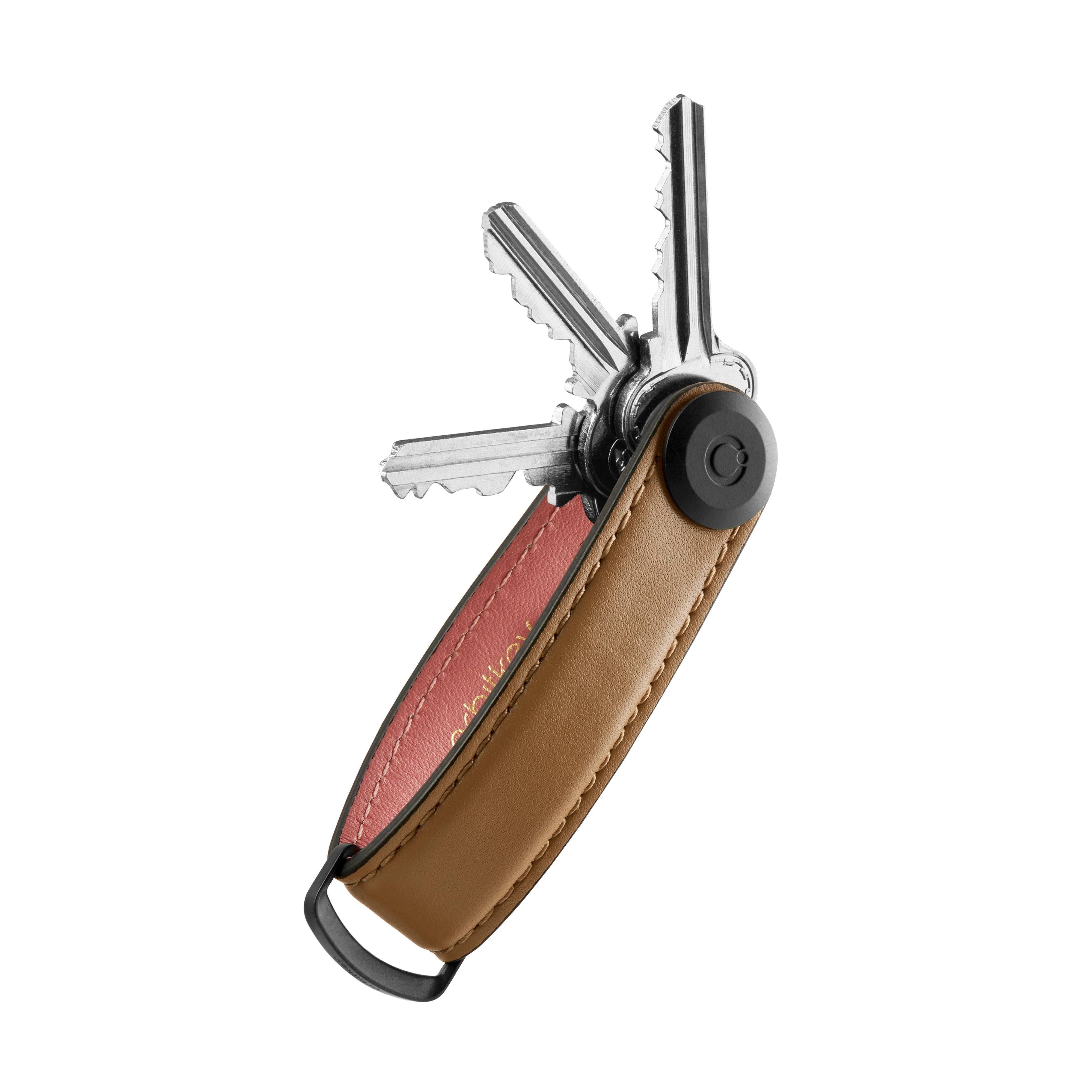 Seasonal Colour Leather Key Organiser, Cocoa Rose | Orbitkey - Wake Concept Store  