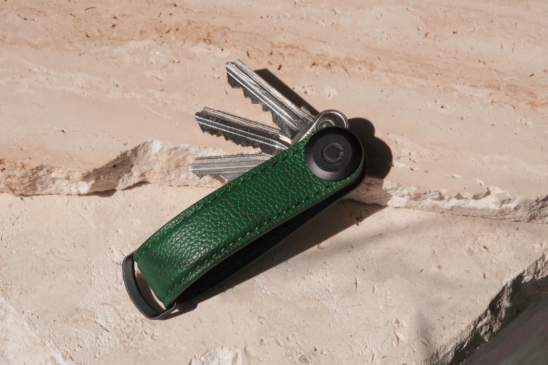 Pebbled Leather Key Organiser, Emerald | Orbitkey - Wake Concept Store  
