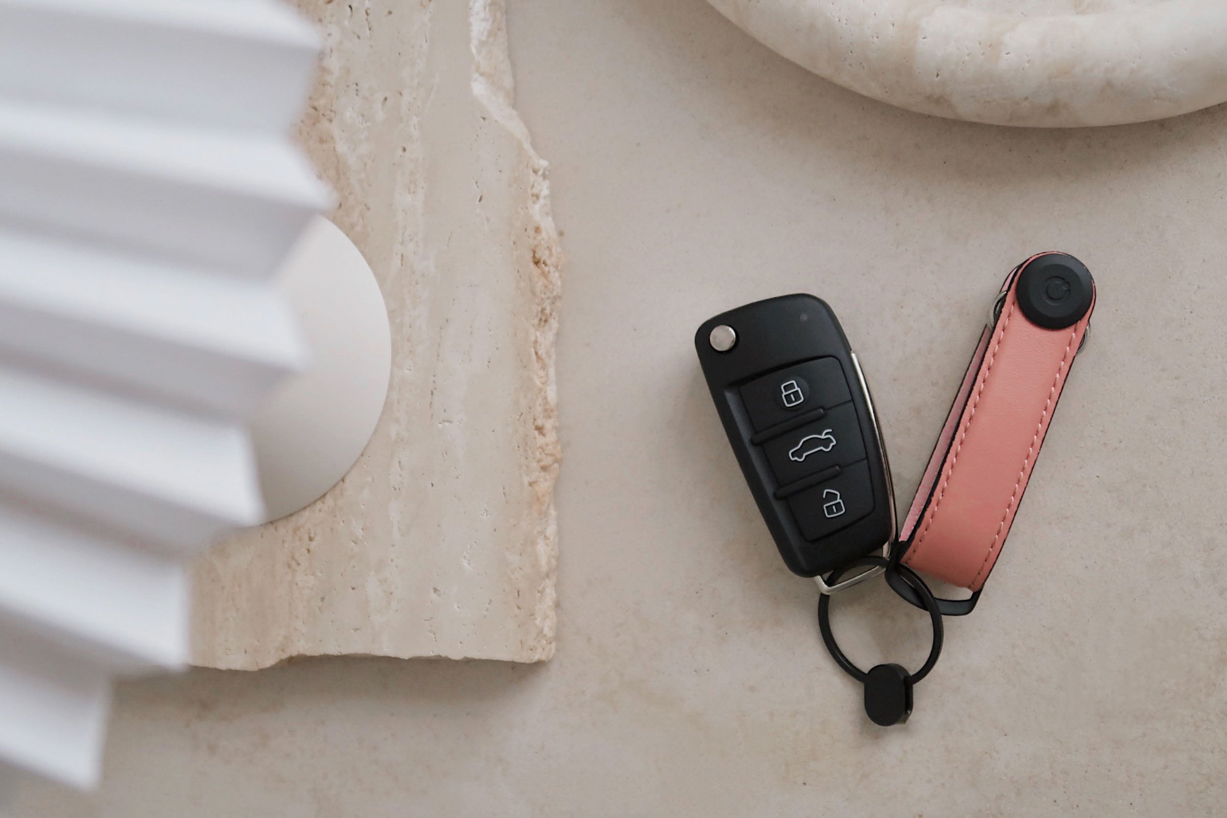 Seasonal Colour Leather Key Organiser, Cotton Candy | Orbitkey - Wake Concept Store  