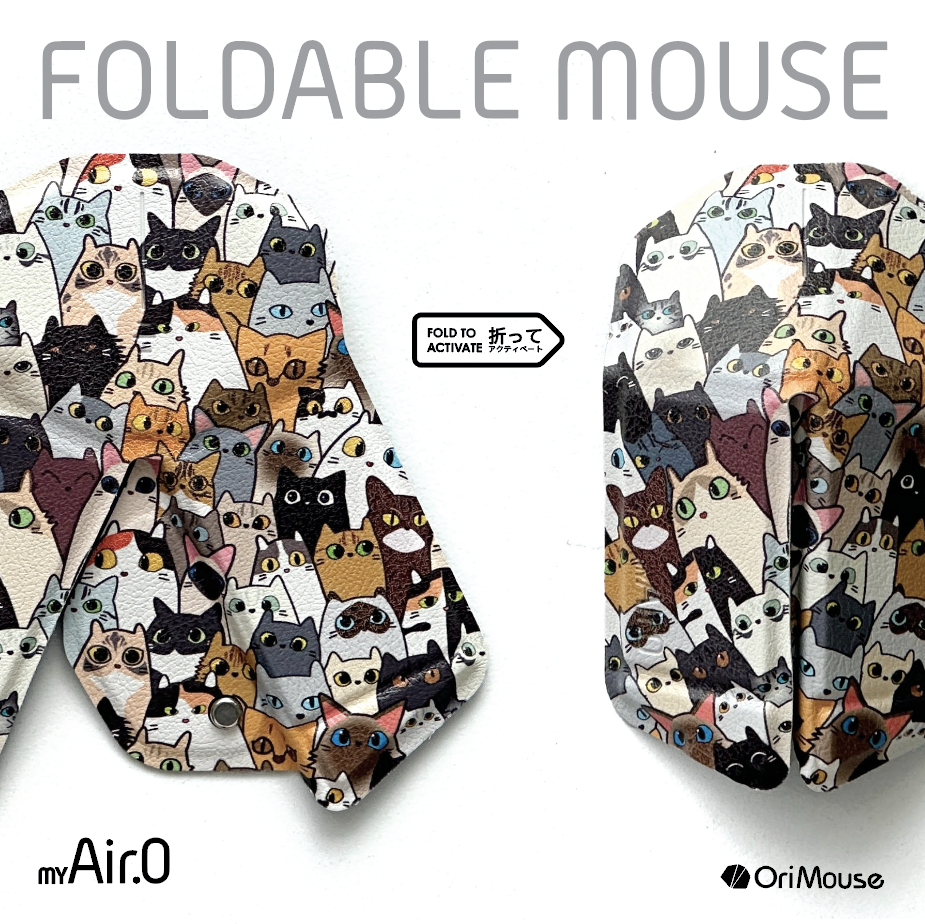 OriMouse x Art Foldable Bluetooth Mouse, Meow Pop