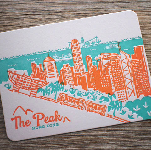 Hong Kong District Letterpress Postcard