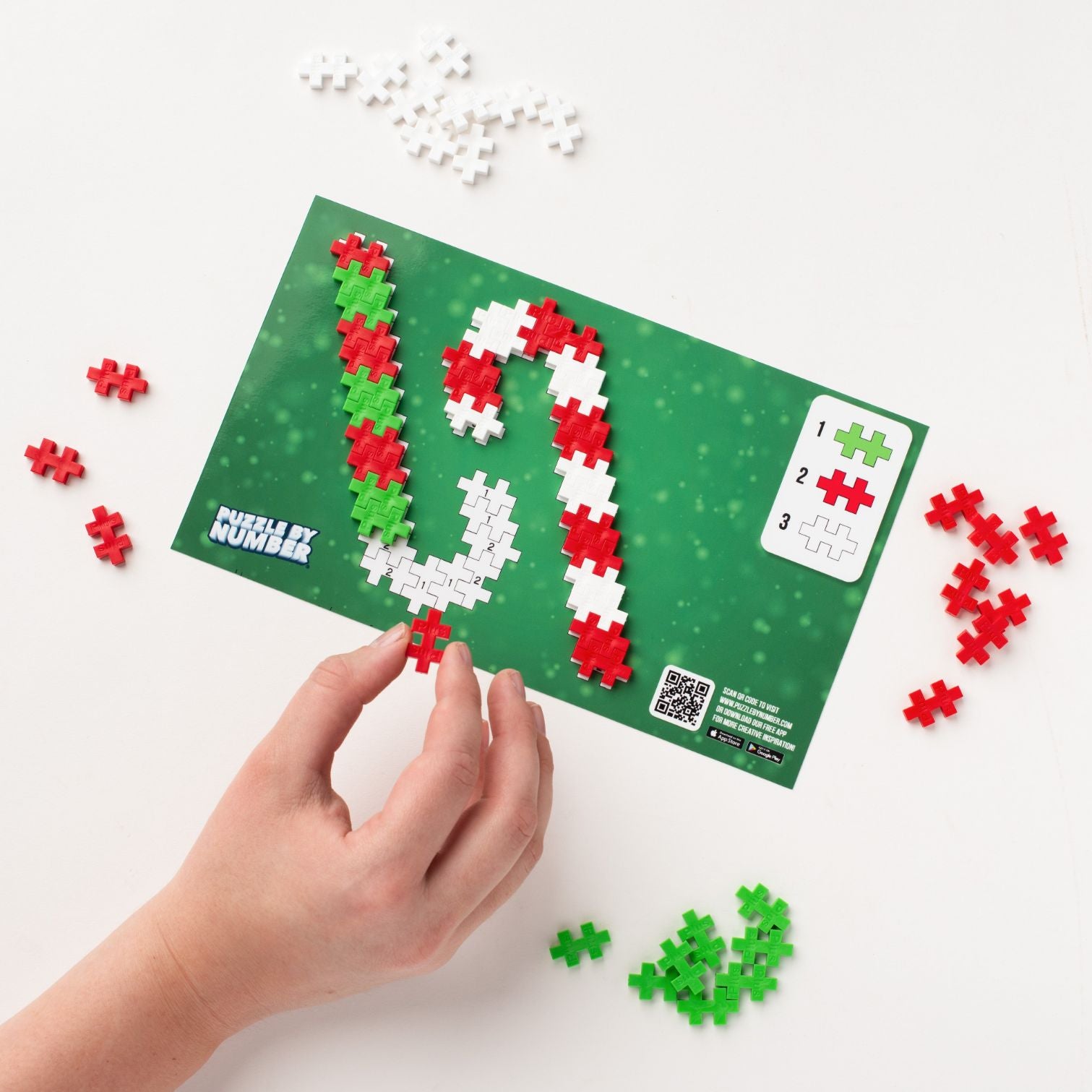 Puzzle by Number Holiday, Candy Canes