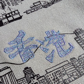 Hong Kong Embroidered Tote Bag