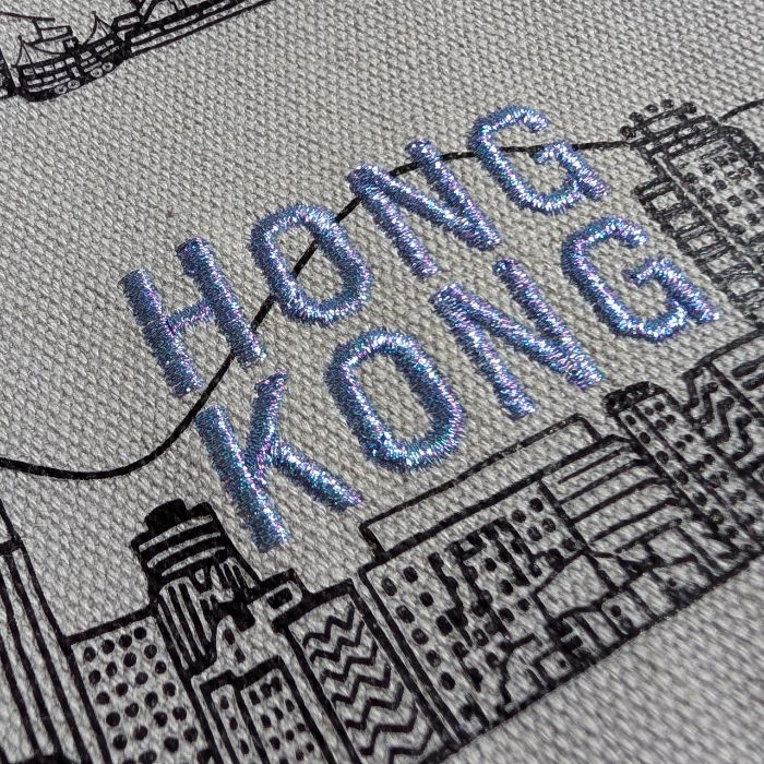 Hong Kong Embroidered Tote Bag