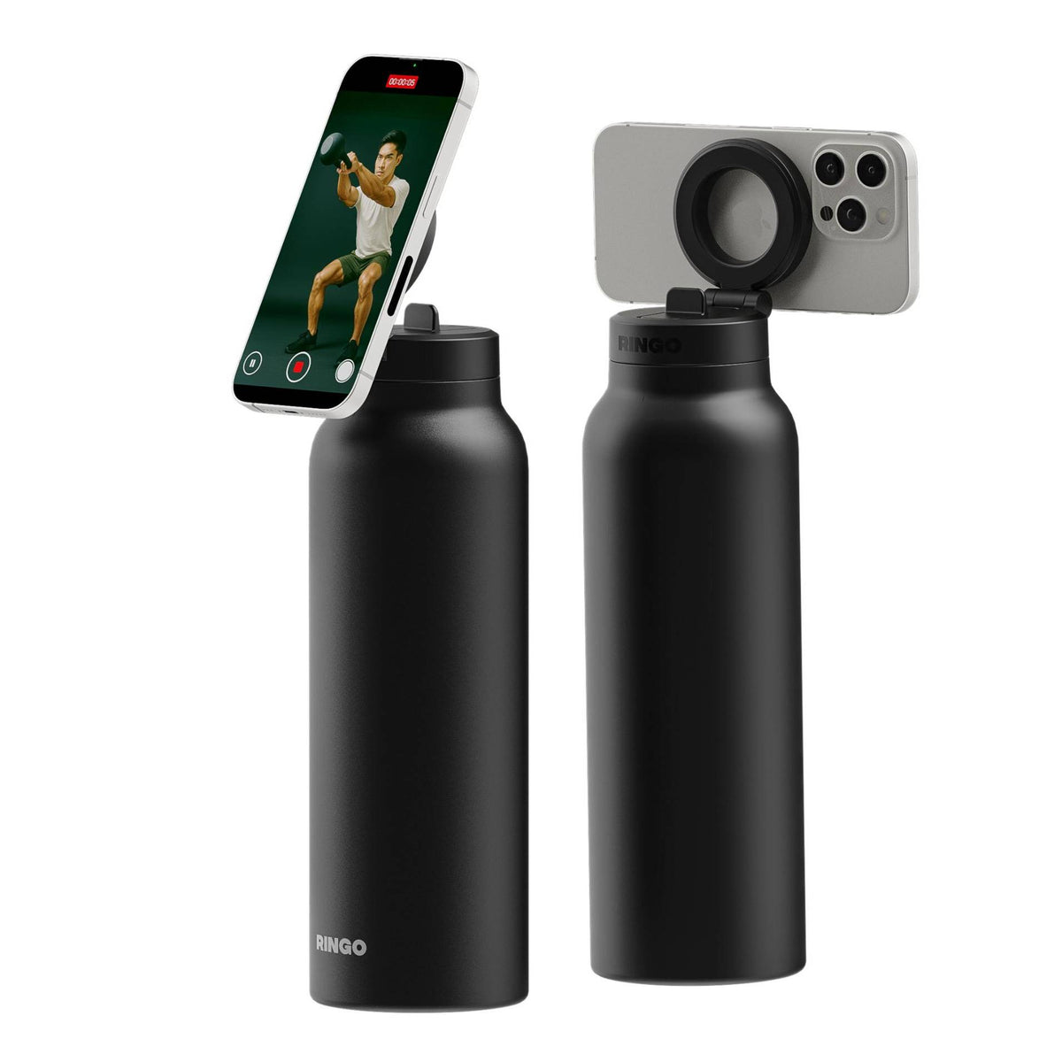 RINGO PRO Magsafe Water Bottle with Sip Lid 24oz, Black