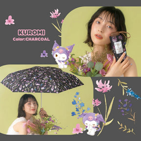 Sanrio Kuromi x Wpc. 100% UV Protection Parasol Mini Umbrella, Charcol