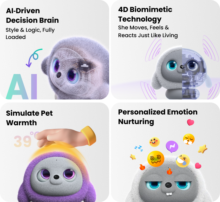 ropet™ KAMOMO Pro AI Comfort Companion Plush Robot