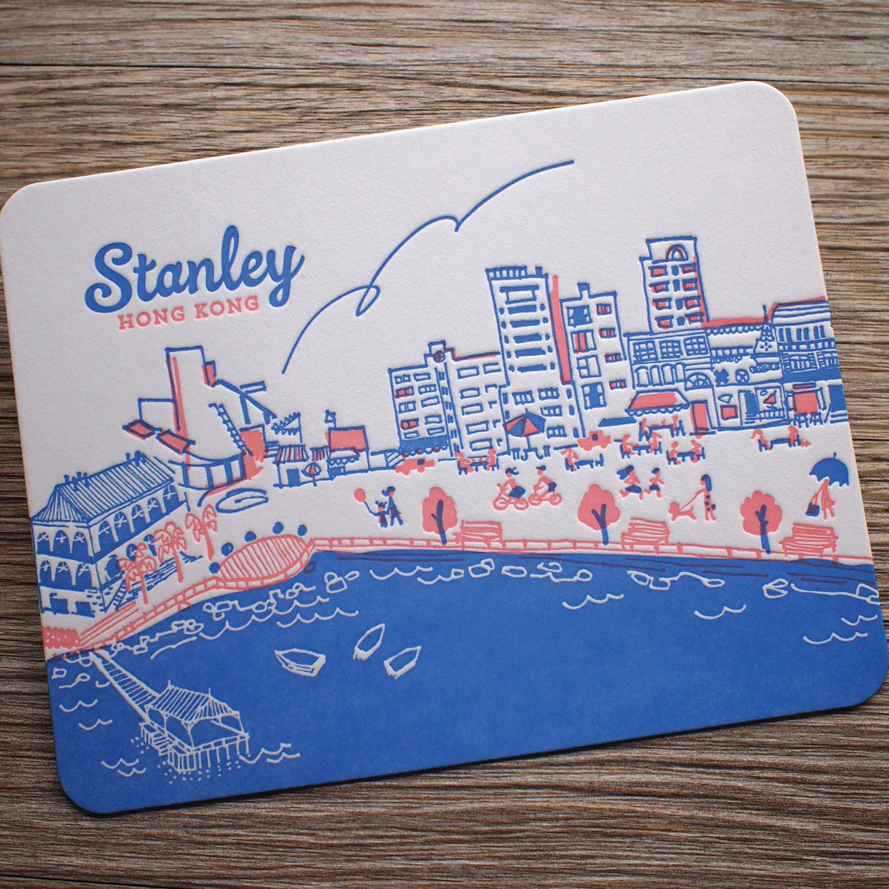 Hong Kong District Letterpress Postcard