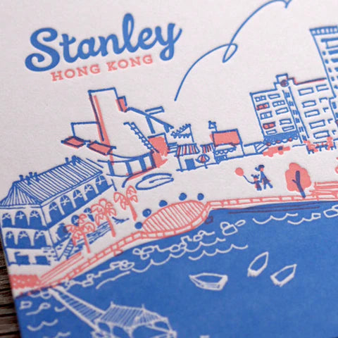 Hong Kong District Letterpress Postcard