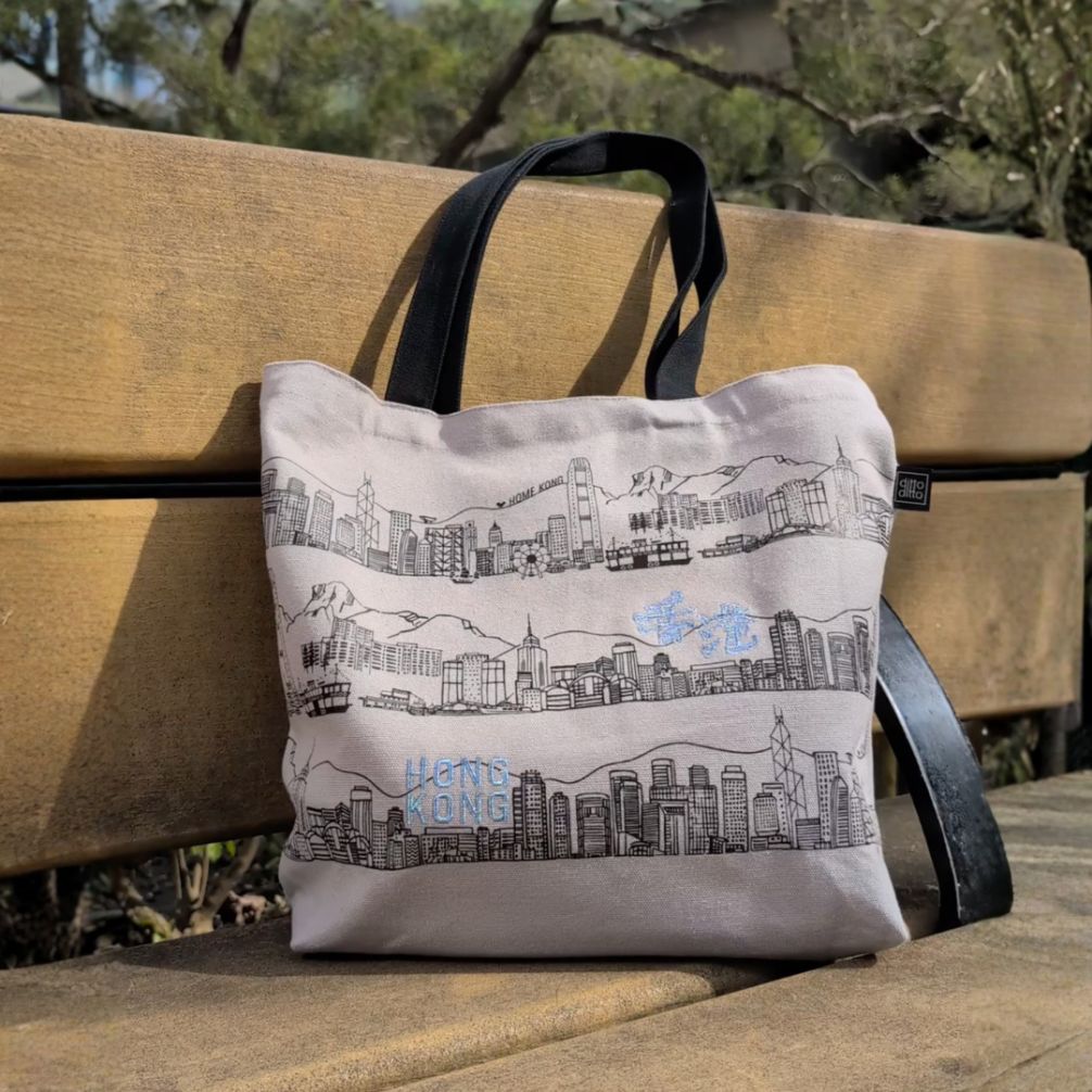 Hong Kong Embroidered Tote Bag