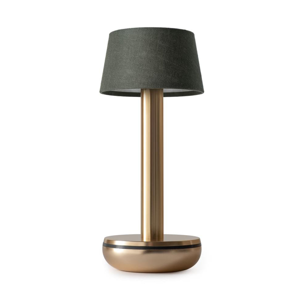 Two Gold / Emerald Linen Cordless Table Lamp | Humble - Wake Concept Store  