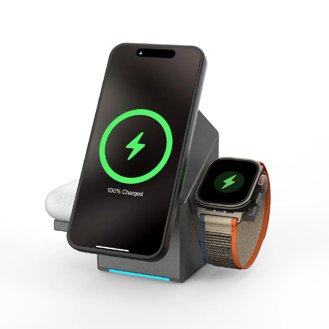 OWL PEAK 3-in-1 Qi2 Magnetic Wireless Charger