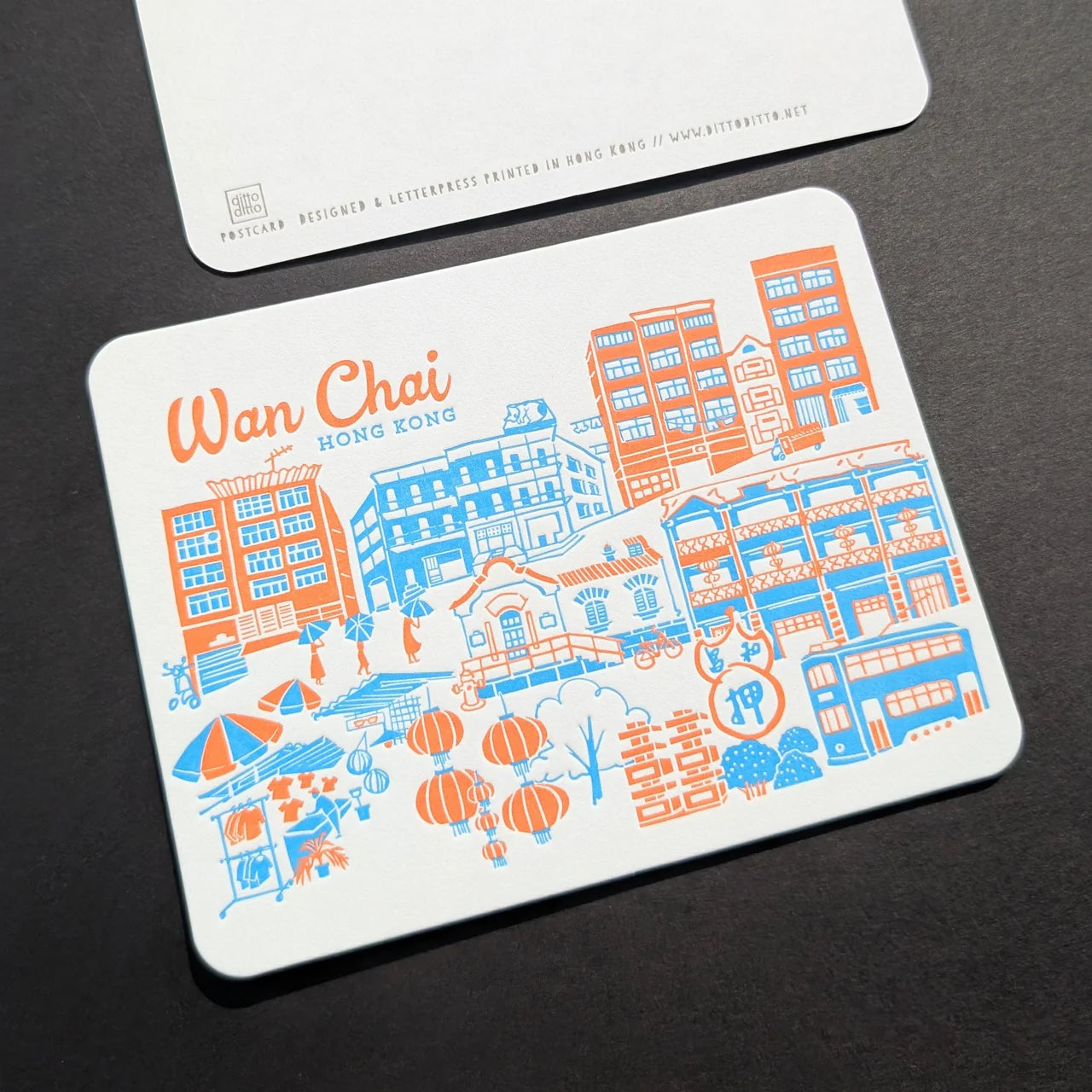Hong Kong District Letterpress Postcard