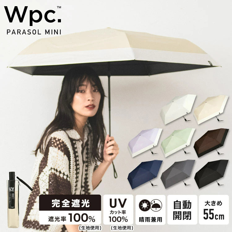Wpc. 100% UV Protection Automatic Folding Umbrella, Black