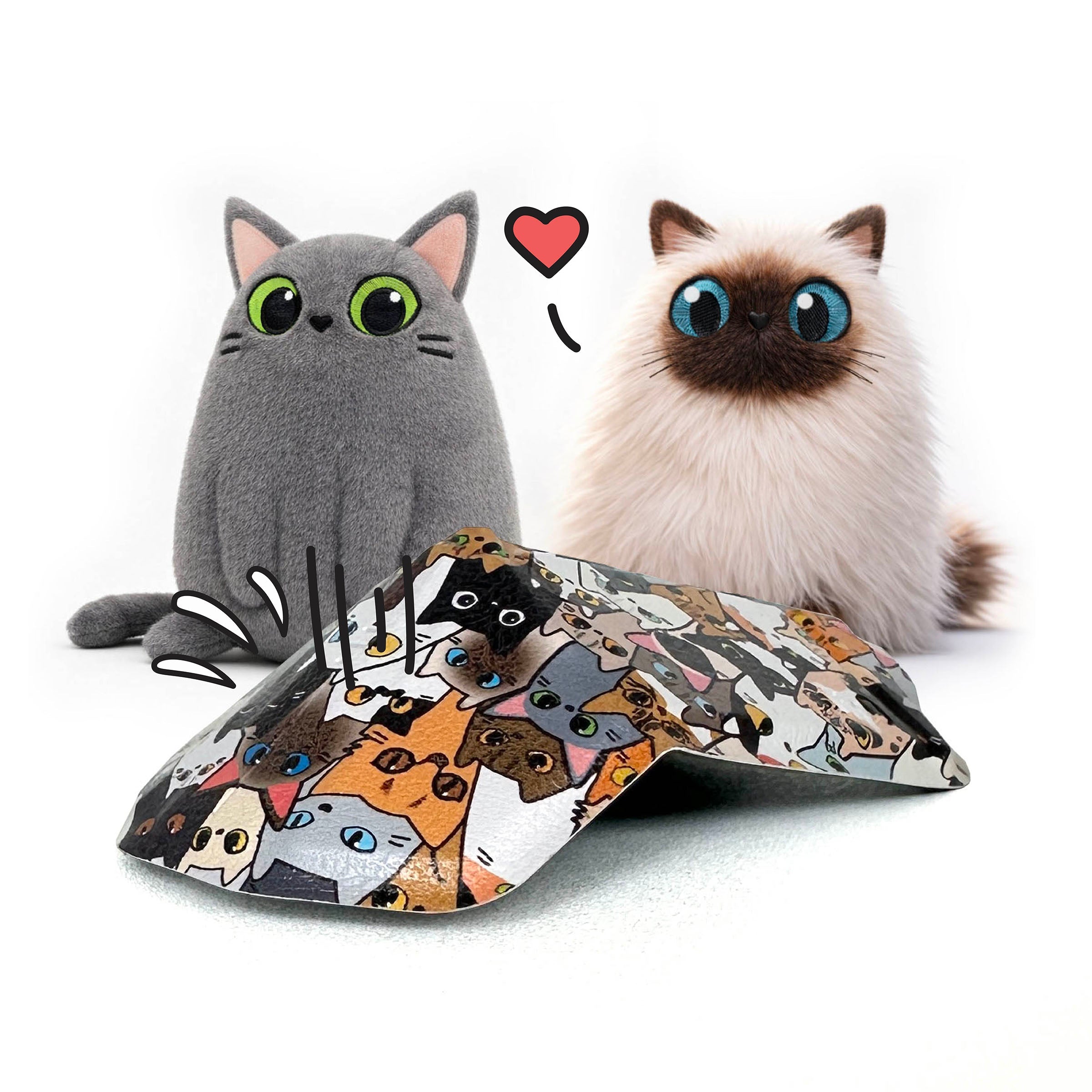 OriMouse x Art Foldable Bluetooth Mouse, Meow Pop