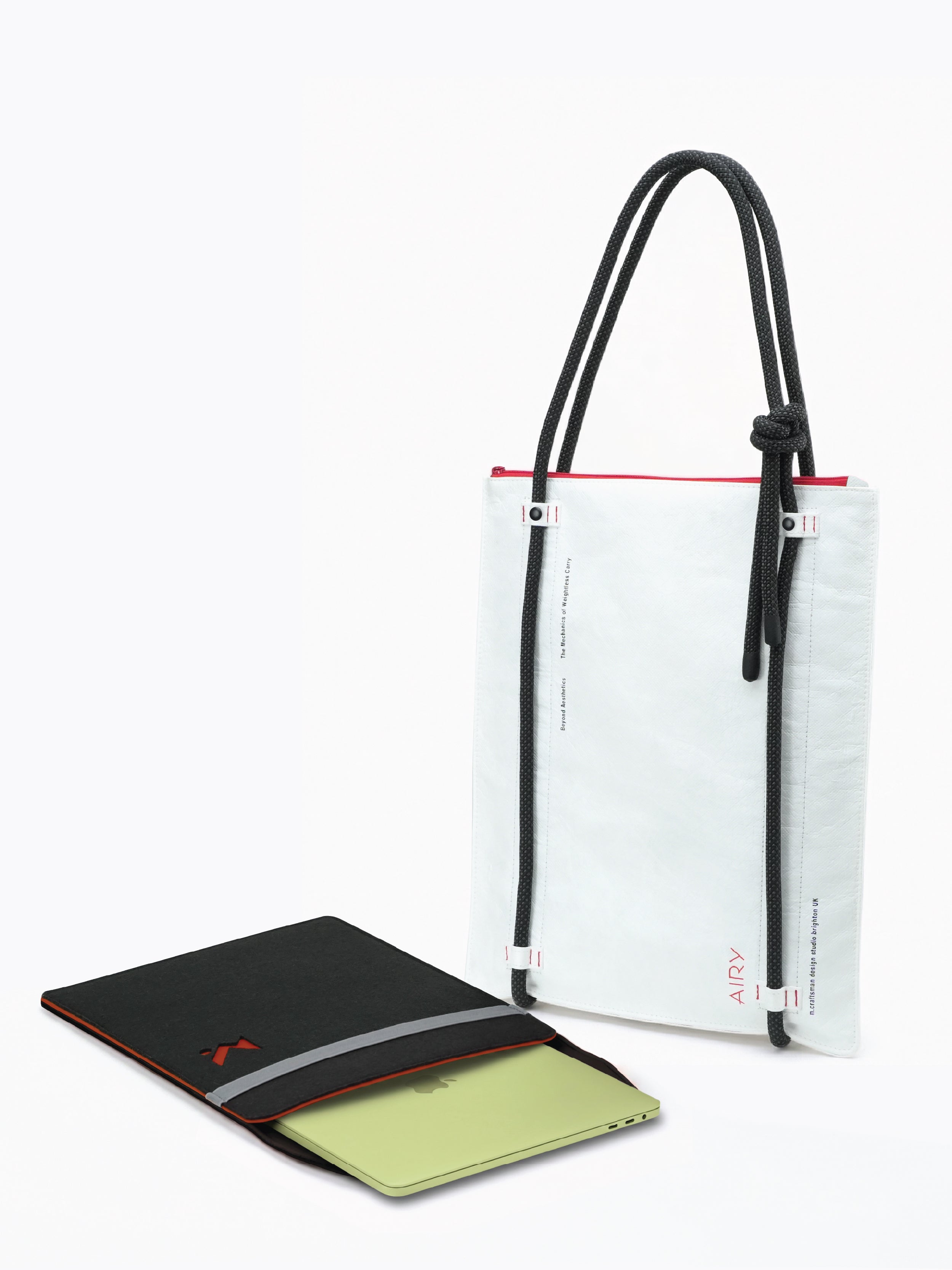 Airy Sleeves & Tote Set for Macbook 13", White