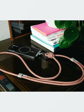 Yoggle Power Click Charging Cable & Crossbody Phone Strap, Dark Pink