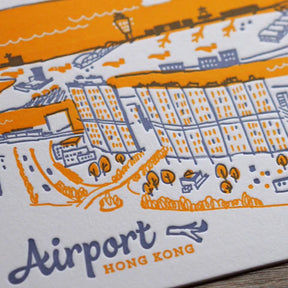 Hong Kong District Letterpress Postcard