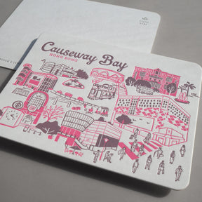 Hong Kong District Letterpress Postcard