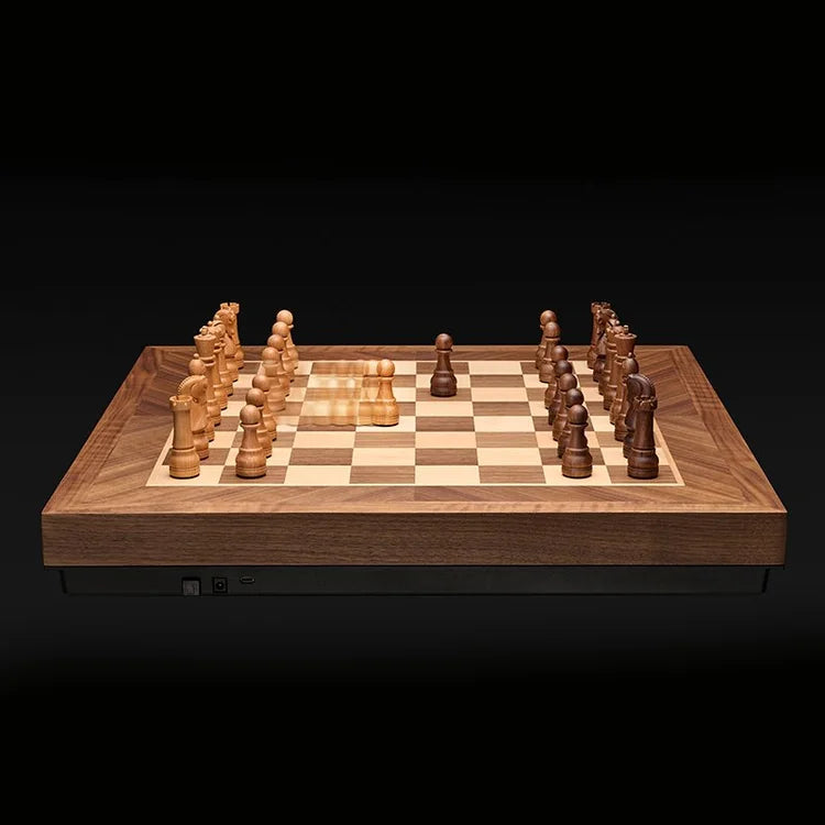 PHANTOM Wireless Grand Classical Smart Chessboard, Dark Walnut