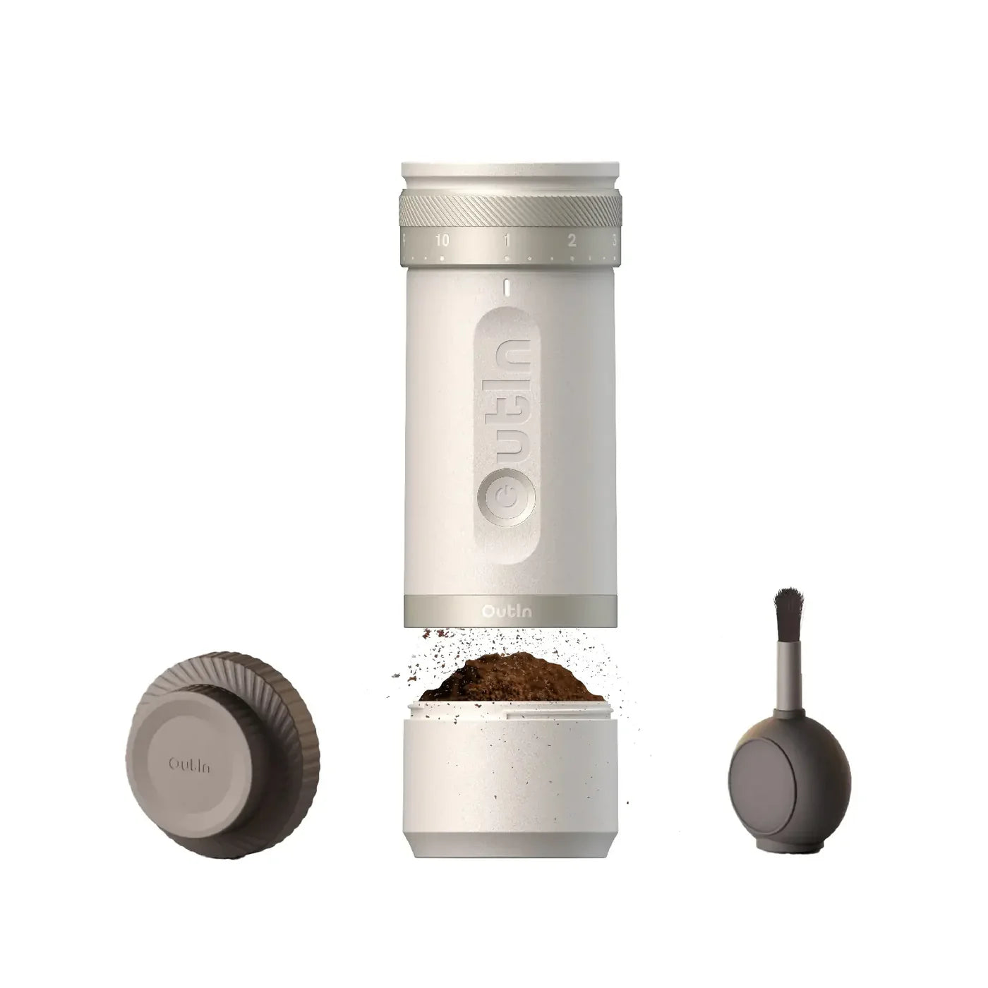 Fino Portable Electric Coffee Grinder, Sandstone White