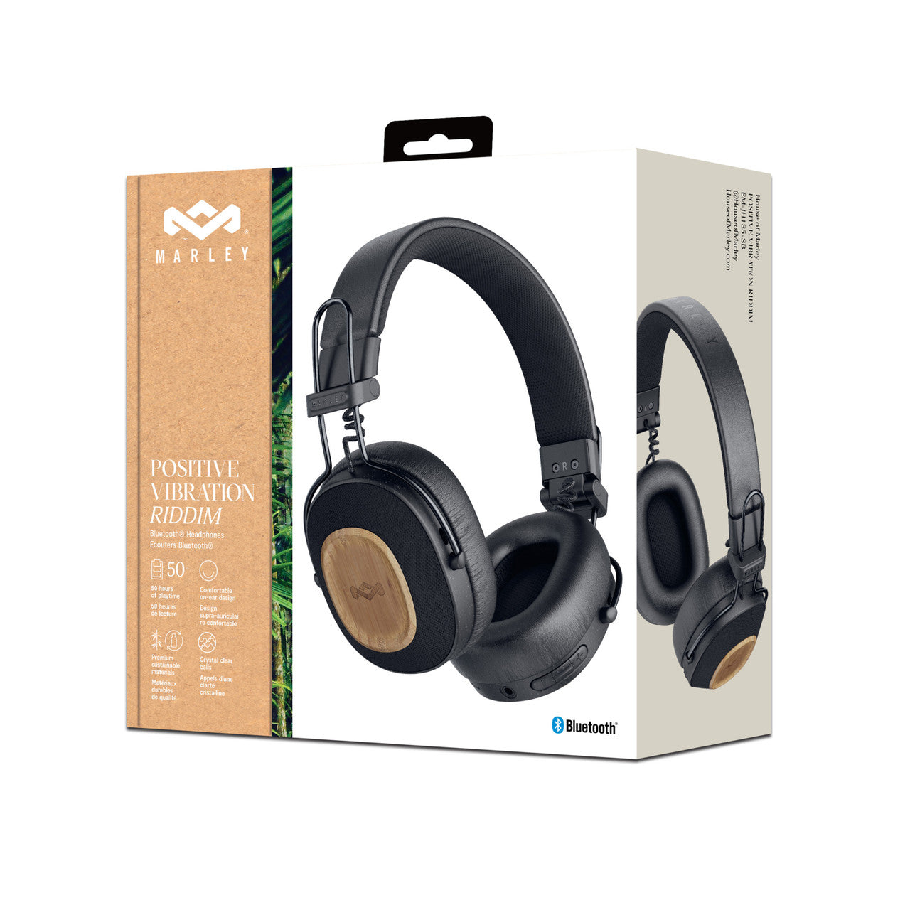 Positive Vibration Riddim Wireless Headphones, Signature Black