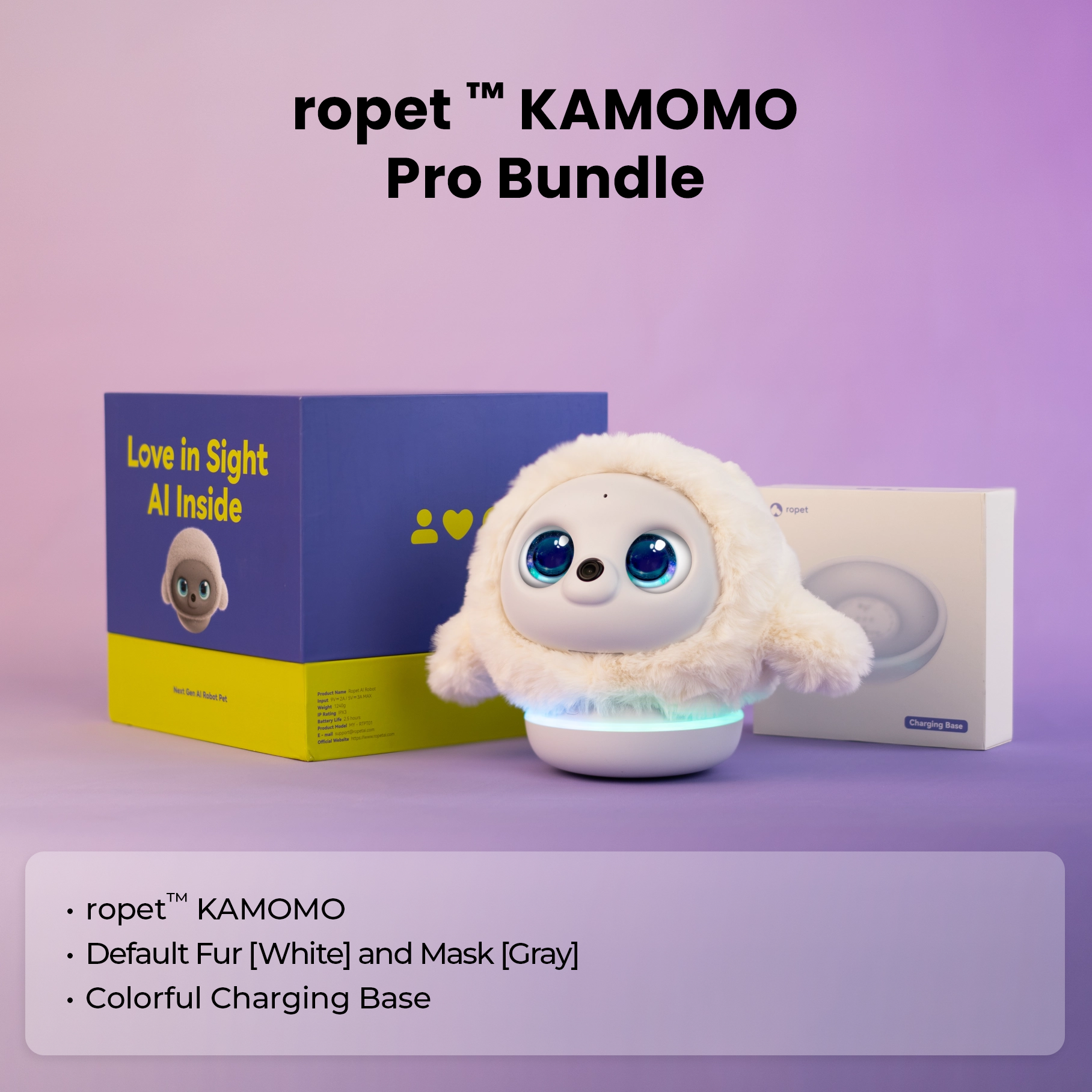 ropet™ KAMOMO Pro AI Comfort Companion Plush Robot