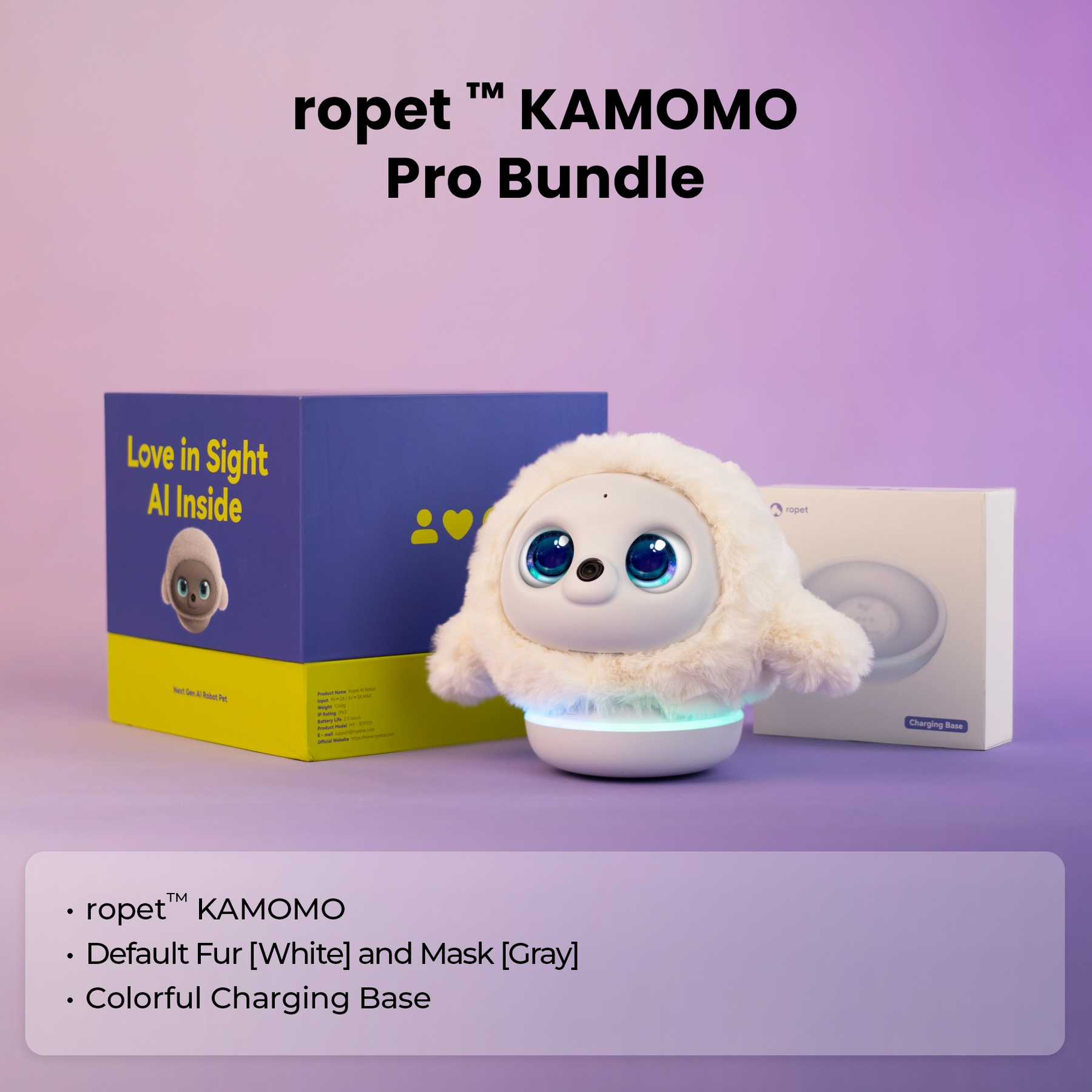 ropet™ KAMOMO Pro AI Comfort Companion Plush Robot