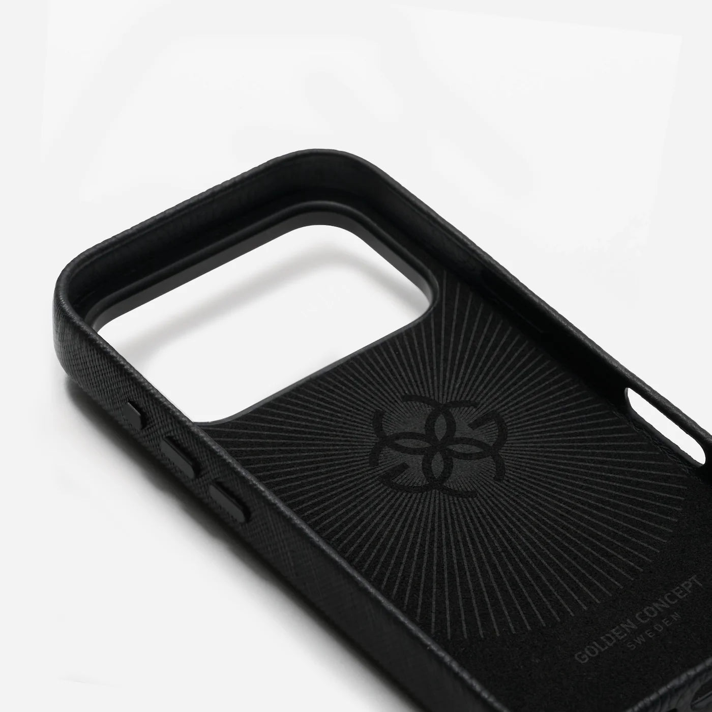 iPhone Case 17 Pro Max, Saffiano Leather Logo