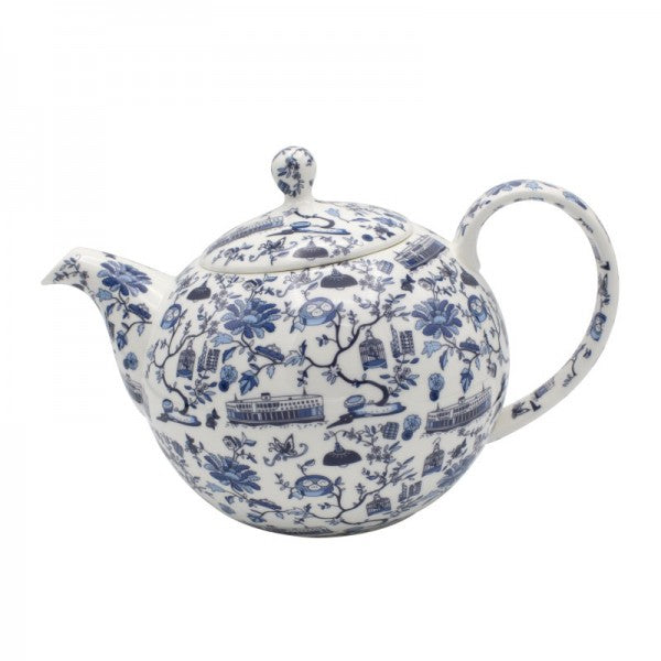 Hong Kong Toile Tea Set, Blue by Faux