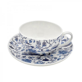 Hong Kong Toile Tea Set, Blue by Faux