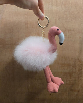 The Mini Flamingo Baby Alpaca Keychain
