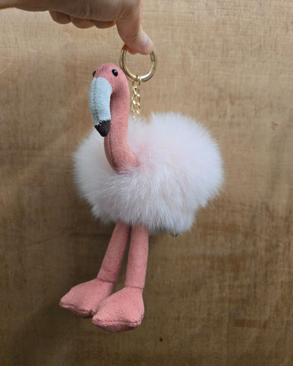 The Mini Flamingo Baby Alpaca Keychain