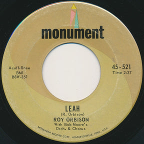 Roy Orbison : Leah / Workin' For The Man (7", Single, RP)