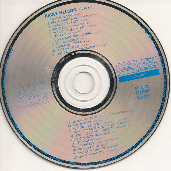 Ricky Nelson (2) : All My Best (CD, Album)