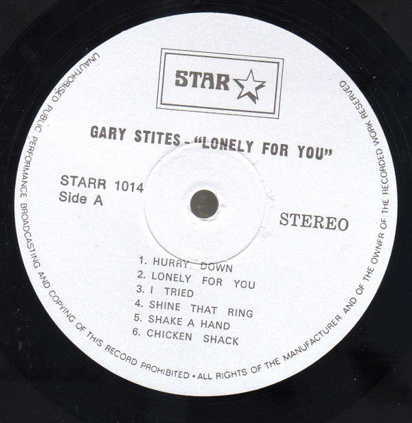 Gary Stites : Lonely For You (LP, Album)