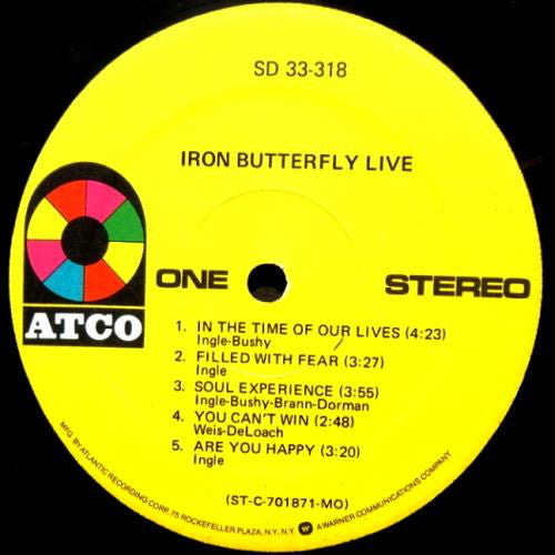 Iron Butterfly : Live (LP, Album, RP, MO )