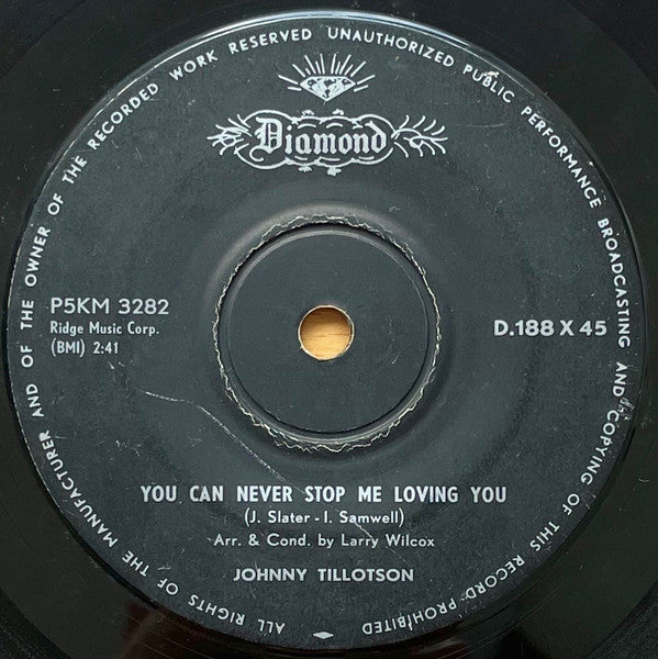 Johnny Tillotson : You Can Never Stop Me Loving You / Judy, Judy, Judy (7", Single)