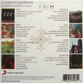 Joseph Haydn / Andreas Staier / Hidemi Suzuki / Collegium Aureum / La Petite Bande / Thomas Hengelbrock / Sigiswald Kuijken : J. Haydn Edition (Piano Sonatas / Cello Concertos / Symphonies / Masses / The Creation / L'Anima Del Filosofo) (CD, Album, RE + CD, Album, RE + CD, Album, RE + CD)