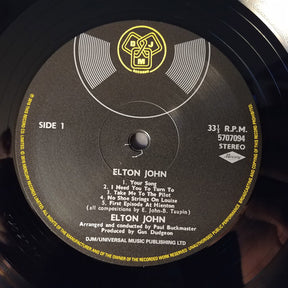 Elton John : Elton John (LP, Album, RE, RM, Gat)