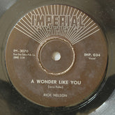 Ricky Nelson (2) : A Wonder Like You (7")