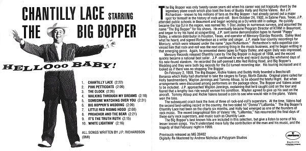 Big Bopper : Chantilly Lace (CD, Album, RE)