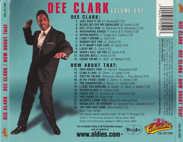 Dee Clark : Volume One: Dee Clark / How About That (CD, Comp)