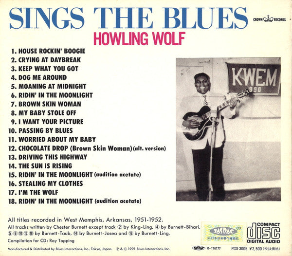 Howlin' Wolf : Sings The Blues  (CD, Album, RE, Dig)