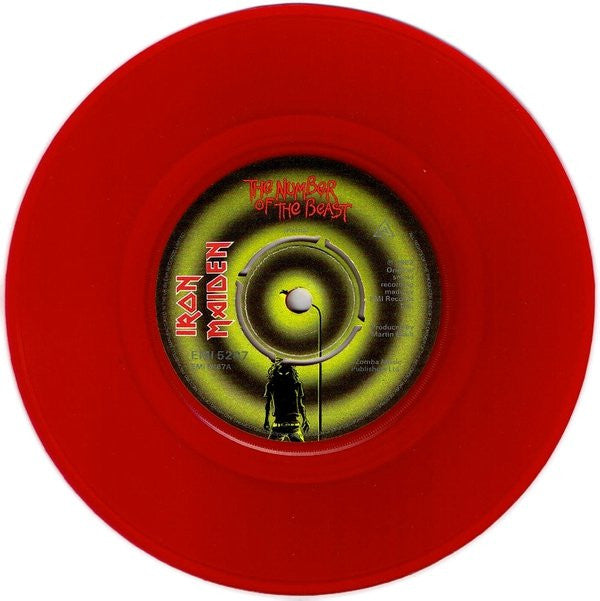 Iron Maiden : The Number Of The Beast (7", Single, Red)