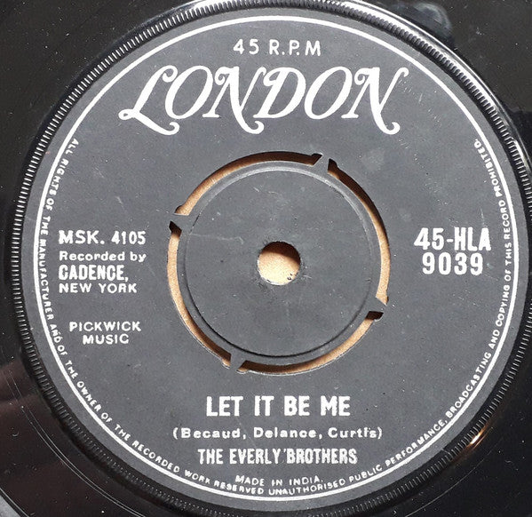 Everly Brothers : Let It Be Me (7", Single)